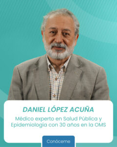 Médico especialista en Salud Pública y Epidemiología. Con 30 años en la OMS en gestión de programas y crisis sanitarias, actualmente es consultor, profesor en la Escuela Andaluza de Salud Pública y jurado del Premio Princesa de Asturias de Cooperación Internacional.